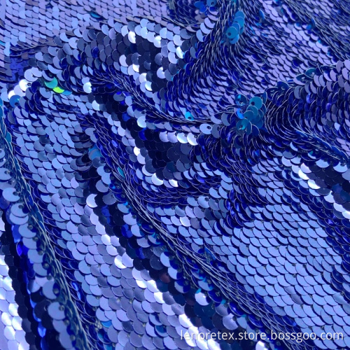 Polyester Mesh Embroidery Reversible Two Side Sequin Fabric